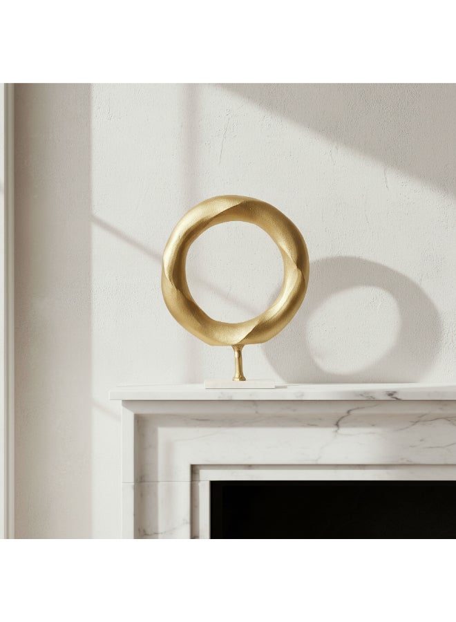 Home Box Gold Aluminium Round Table Accent for Home Decor - Image 1